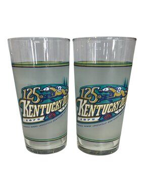 1999 Kentucky Derby 125th Anniversary Mint Julep Glasses Set of 2 Churchill Down